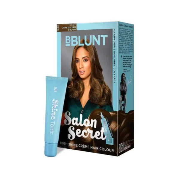 BBLUNT Salon Secret Shine Creme Hair Colour, Honey Light Golden Brown 5.32, 100g with Shine Tonic, 8ml, Herbkart8t7617SNkdshwL.webp, Herbkart8t7617SNkdshwL