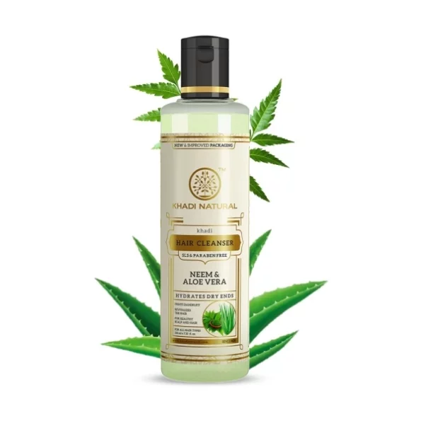 Khadi Natural Neem And Aloevera Herbal Hair Cleanser/Shampoo 210 Ml available on Herbkart