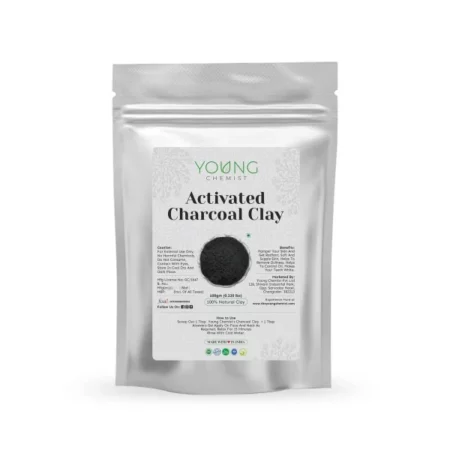 Young Chemist Activated Bamboo Charcoal Clay | Clears Acne,Controls Oil | Natural Detoxifier,Paraban Free | For Face, Body & Hair All Skin Type (100g)