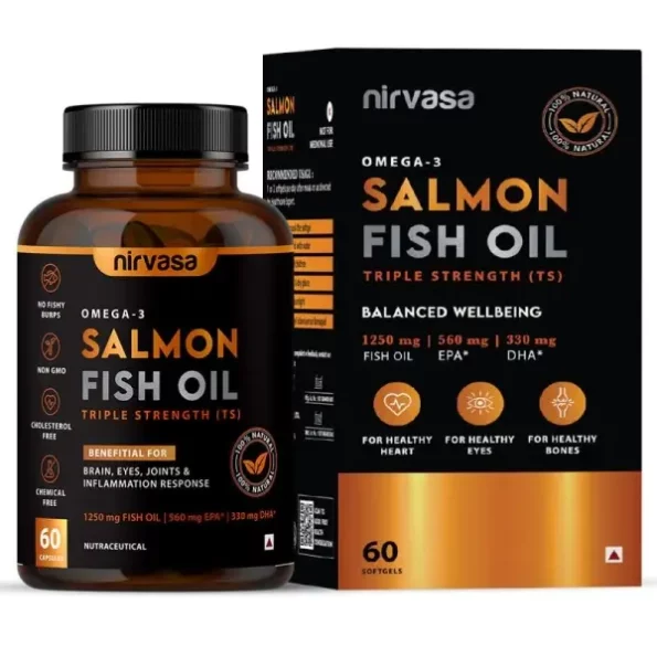 Nirvasa Omega 3 Salmon Fish Oil Softgel Capsules (Triple Strength), 1250Mg Salmon Fish Oil - 60 X 1 Cap, Herbkart8t7618gbVkkSpL.webp, Herbkart8t7618gbVkkSpL