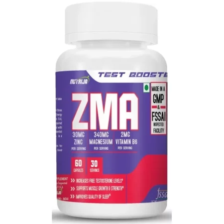 NutriJa Zma (Zinc, Magnesium, Vitamin B6 With Added Boron) Testosterone Booster Capsule (30 Servings)