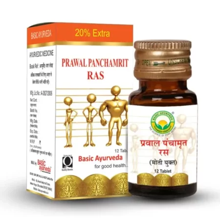BASIC AYURVEDA Prawal Panchamrit Ras With Pearl 12 Tablets |