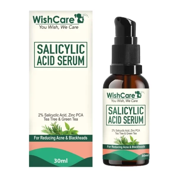 WishCare 2% Salicylic Acid Serum for Active Acne/Acne Marks & Blackheads with Zinc PCA, Tea Tree & Green Tea - 30 ml available on Herbkart