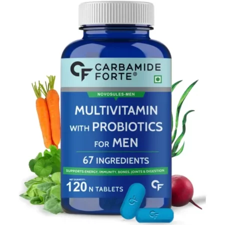 Carbamide Forte Multivitamin Tablet For Men | Multi vitamin for Men with Probiotics For Immunity & Energy | Multivitamin For Men With Ginseng Extract | Multivitamin Men with Zinc, Multivitamins, Multiminerals - 120 Veg Multivitamin Tablets