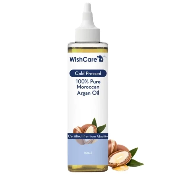 WishCare® 100% Pure Cold Pressed & Natural Moroccan Argan Oil - for Healthy Hair & Skin - 100 Ml available on Herbkart