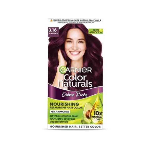 Garnier, Hair Colouring Creme, Long-lasting Colour, Smoothness & Shine, Color Naturals, Shade: 3.16 Burgundy, 70ml + 60g, Herbkart8t761MDReuL920L.webp, Herbkart8t761MDReuL920L