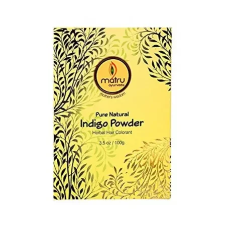 MATRU AYURVEDA Pure Natural Indian Indigo Leaves Powder 100g Hair/Beard Dye, Ayurvedic/Herbal Hair Colour/Neelamari/Nili/Nilini/Averi/Nila/Neel/Wasma/neeli aaku podi/neeli avuri/Indigofera tinctoria