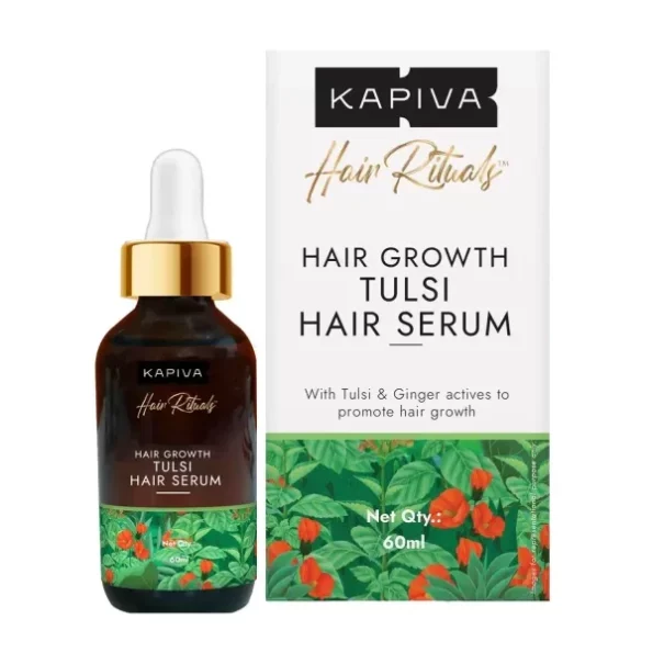 Kapiva Tulsi Hair Growth Serum 60 ml available on Herbkart