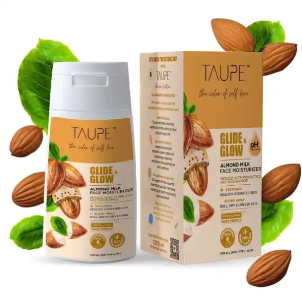 TAUPE Glide & Glow 100% Natural Almond Milk Summer Face Moisturizer, 100 ml. available on Herbkart