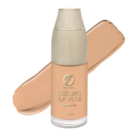 Colors Queen Excellence Flawless Foundation| Oil Free Foundation for Complete Coverage| Prevents Dark Circles, Dull Complexion and Redness| comes with Primer + Base| Long Lasting Foundation for Women (Warm Beige)