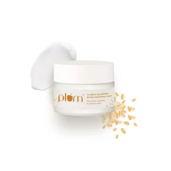 Plum 1% Prebiotic Oat & Allantoin All-Day Moisturizing Face Cream 50 g available on Herbkart