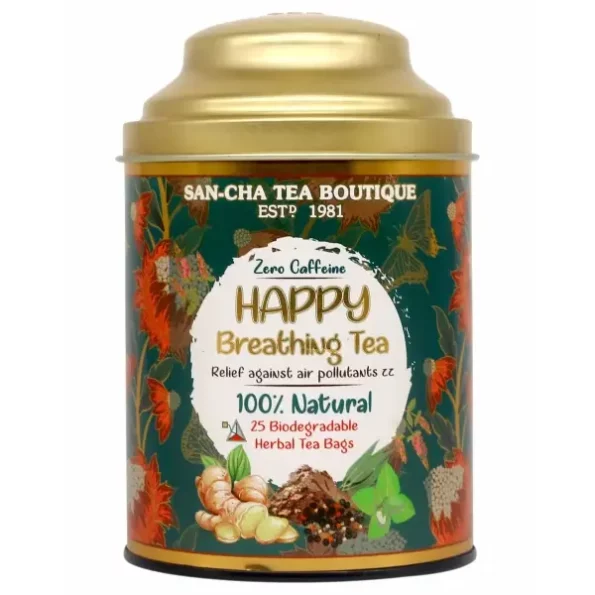 Sancha Tea Boutique, Happy Breathing Tea, Caffeine Free Herbal Tea Bags, 25 Pyramid Tea Bags, Natural Nasal Decongestant, Detox and Immunity Tea, Herbkart8t7717T9OB-TTL-1.webp, Herbkart8t7717T9OB TTL 1