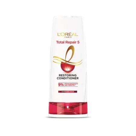L'Oreal Paris Total Repair 5 Conditioner For Damaged Hair | Powered by Keratin XS Technology| Fights 5 Signs of Hair Damage- Frizz, Breakage, Dryness, Stiff Hair, and Split ends | 386ml