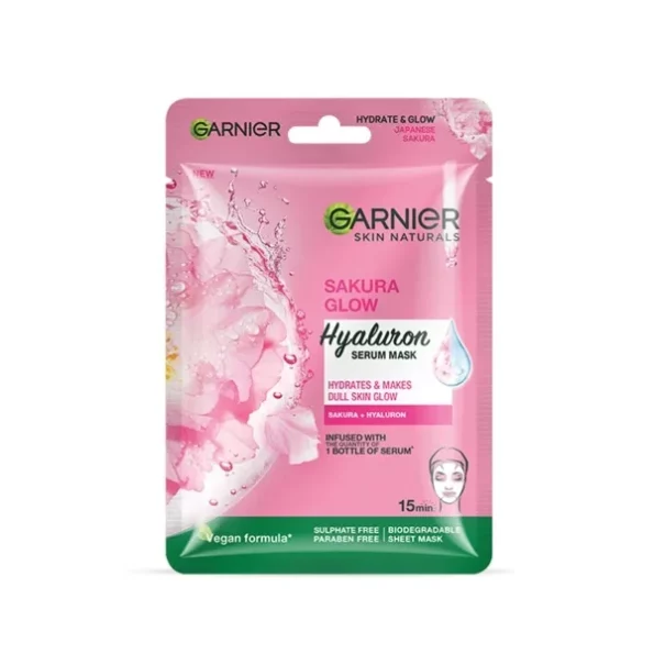 Garnier Skin Naturals, Sheet Mask, Hydrating & Increases Glow, Sakura Glow, 28g, Herbkart8t751mFsNuDdpL.webp, Herbkart8t751mFsNuDdpL