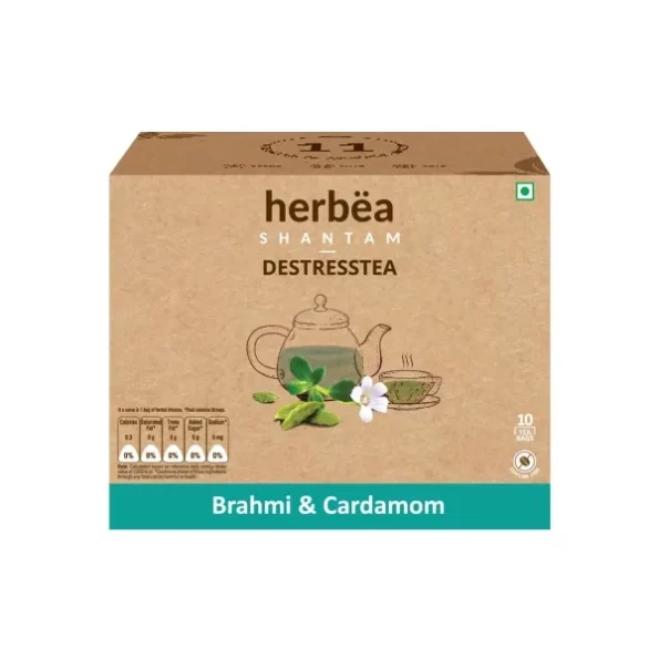 Herbea Destresstea Cardamom Herbal Infusion Tea Bags Box (10 Bags), Herbkart8t761JcUjIec2L.webp, Herbkart8t761JcUjIec2L