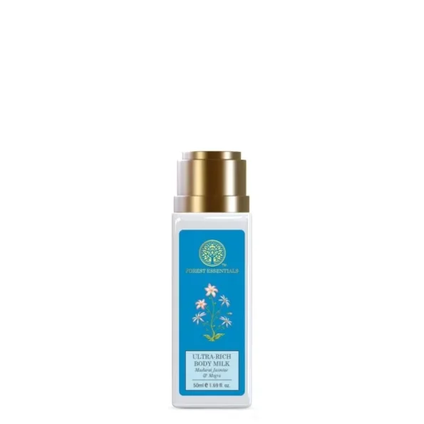 Forest Essentials Travel Size Ultra-Rich Body Milk Jasmine & Mogra, 50 ml available on Herbkart