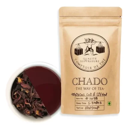 Chado Tea Hibiscus Herbal Tea (2.5*15=37.5 g Pyramid Tea Bags) |Makes 15 cups |1 Infused |Fresh Herbal Tea