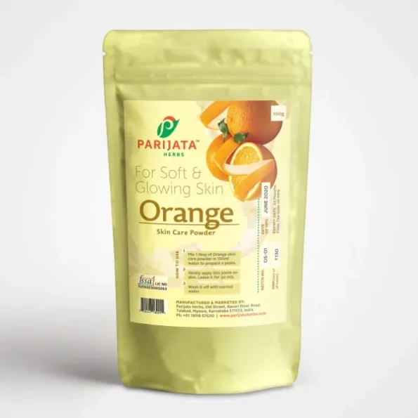 Parijata Herbs Orange Peel Powder For Face Skin Whitening 100GM available on Herbkart