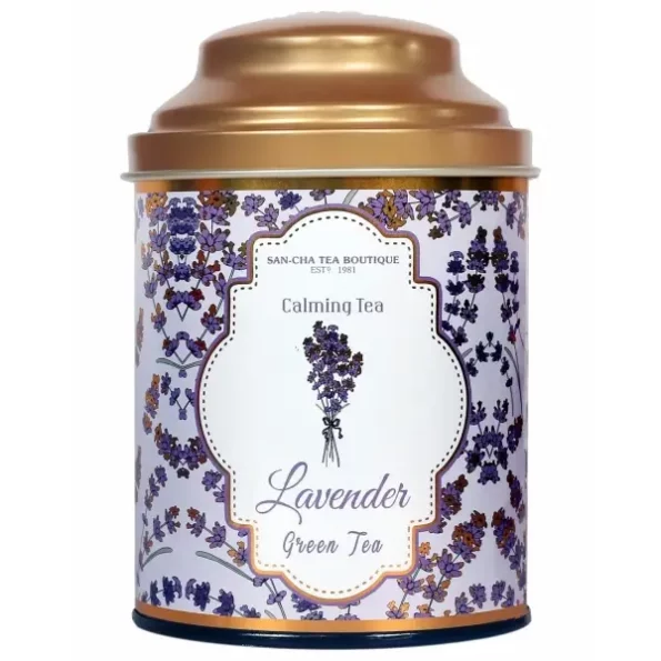 SAN-CHA Tea Boutique, Lavender Green Tea, Lavender Flower Tea, 100G available on Herbkart