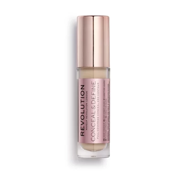 Makeup Revolution Conceal & Define Concealer, Full Coverage Makeup Concealer, Matte Finish & Long Wear, For Fair Skin Tones, Vegan, C2, Cream, 4Ml, Herbkart8t771ELMkj-x4S.webp, Herbkart8t771ELMkj