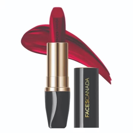 FACESCANADA Matte Addiction Lipstick - Obsessive Red, 3.7g | 9HR Longstay | HD Luxe Finish | Intense Color | Hydrating Comfort | Primer Infused | Smooth Creamy Texture | With Mulberry & Shea Butter