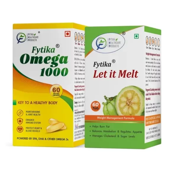 Fytika Combo Pack For Weight Management, Let It Melt Weight Management Tablets (60 Tablets) & Fytika Omega 1000 Omega 3 Fatty Acid Capsules(60 Capsules), Herbkart8t771koqWQOvHL.webp, Herbkart8t771koqWQOvHL