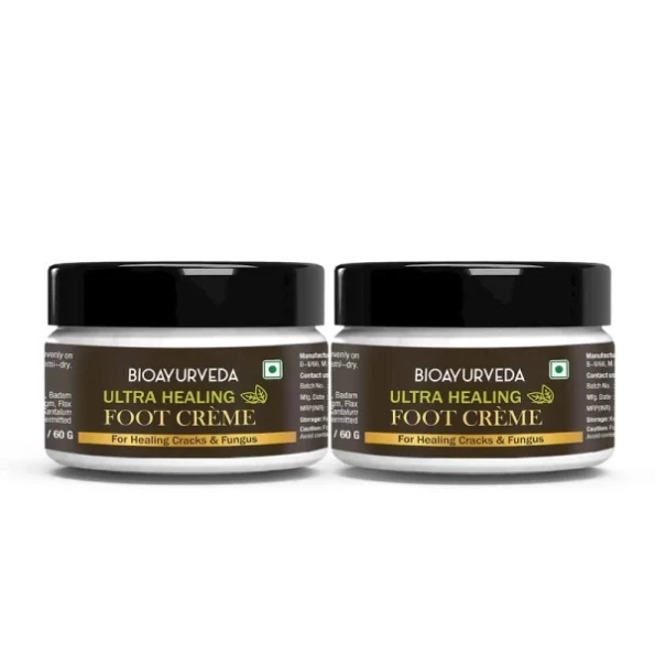 BIOAYURVEDA Ultra Healing Foot Cream for Healing Cracks and Fungus, 60gm available on Herbkart