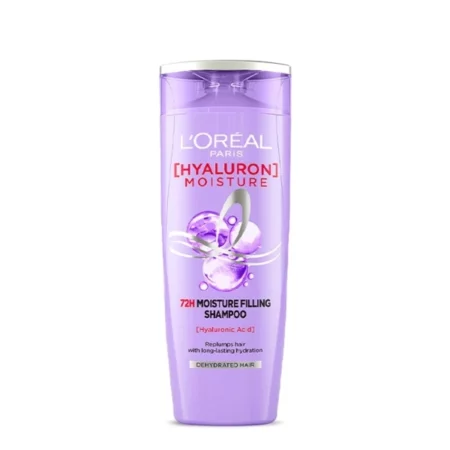 L'Oreal Paris Hyaluron Moisture 72HR Moisture Filling Shampoo powered by Hyaluronic Acid, for Frizz-free, Hydrated and Bouncy Hair Full of Life | 340 ml