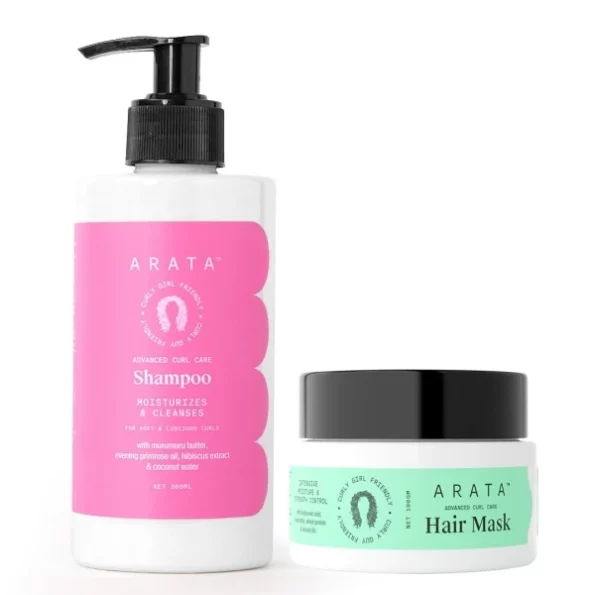 Arata Advanced Curl Care Hair Shampoo (300 Ml) & Advanced Curl Care Hair Mask (100 Gm), Herbkart8t751689jxYmQL.webp,