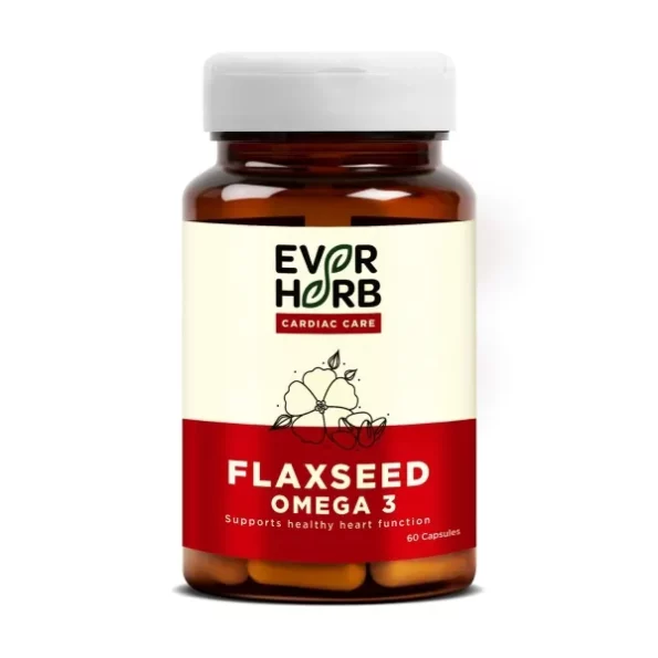 Everherb Flaxseed Omega 3 - Essential Fatty Acids - Healthy Heart - Bottle Of 60, Herbkart8t761QuXOpzx5L.webp,