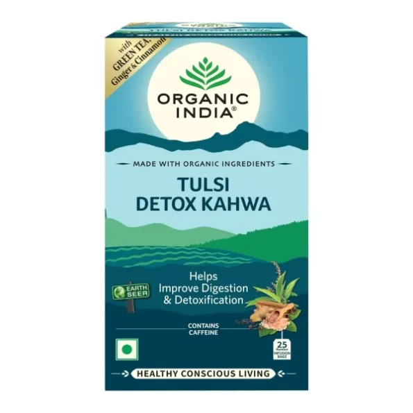 ORGANIC INDIA Tulsi Ginger Detox Kahwa - 25 Tea Bags available on Herbkart