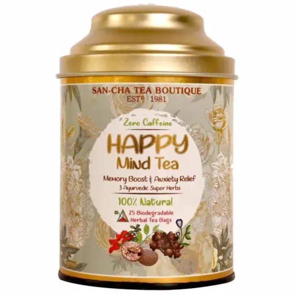 Sancha Tea Boutique, Happy Mind Tea, Caffeine Free Herbal Tea Bags, 25 Pyramid Tea Bags, All Natural Herbs for an Alert Mind, Real Ashwagandha Tea, Herbkart8t761OEStJOQxL.webp,