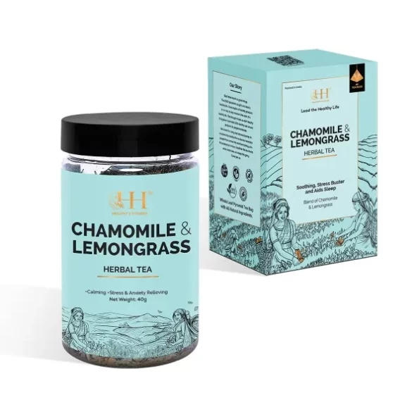 HEALTHY & HYGIENE Combo of 100% Natural Caffeine Free, Calming Chamomile & Lemongrass Herbal Tea (Jar 40g) and 20 (Count) Pyramid Tea Bags, Herbkart8t771diZRig5ES.webp, Herbkart8t771diZRig5ES