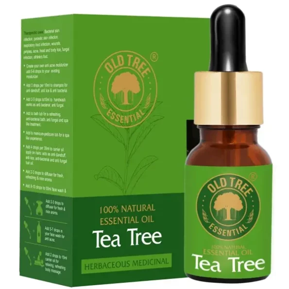 Old Tree Pure & Natural Tea Tree Essential Oil (15ml) - for Skin, Diffusers, Hair, Body, Acne, Nail care - Undiluted Essential Oil with Dropper for Aroma Therapy and Stress Relief, Herbkart8t771KI8HPZO3S.webp, Herbkart8t771KI8HPZO3S
