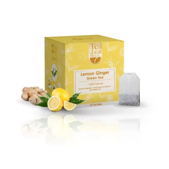 Tea Leaf & Co. Lemon Ginger Green Tea, 25 Tea Bags, Herbkart8t76117uvi8VaL.webp, Herbkart8t76117uvi8VaL