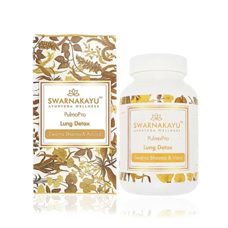 Swarnakayu 24k Gold Bhasma Lung Detox, India's Exclusive Wellness Product, Clears Congestion, Removes Tar, Improves Lung Health & Immunity, 100% Ayurvedic - 30 tablets