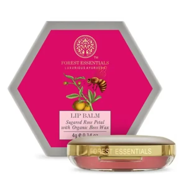 Forest Essentials Luscious Lip Balm Sugared Rose Petal, 4 g available on Herbkart