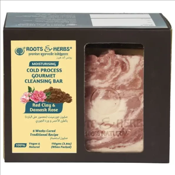 Roots And Herbs Red Clay & Damask Rose (Cold Process Gourmet Cleansing Bar) Soap, Herbkart8t771HCb8HEZtL.webp, Herbkart8t771HCb8HEZtL