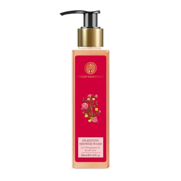 Forest Essentials Silkening Shower Wash Iced Pomegranate & Kerala Lime, 200ml available on Herbkart