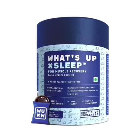 What's Up Wellness Melatonin 5 mg Sleep Gummies, Tart Cherry and Chamomile Extracts, 30 Gummies