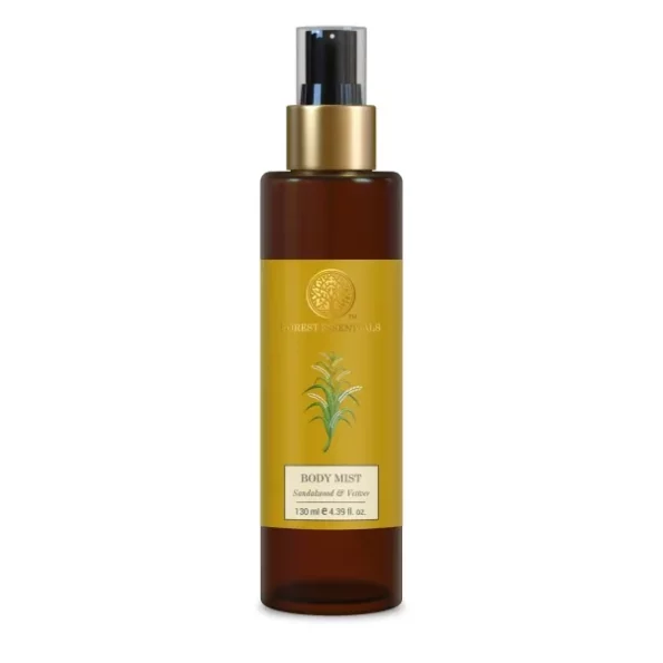 Forest Essentials Body Mist Sandalwood & Vetiver, Natural & Hydrating Body Spray, 130 ml available on Herbkart