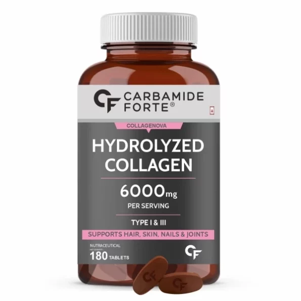 Carbamide Forte Hydrolyzed Collagen Peptides Tablets, 6000mg Type 1 & 3 Collagen Powder - 180 Tablets, Herbkart8t761SIOTKD2RL.webp, Herbkart8t761SIOTKD2RL