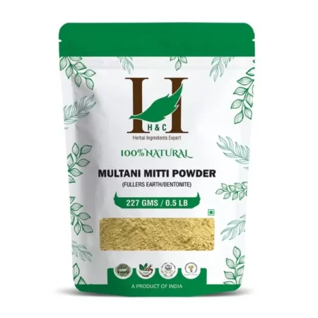 H&C Herbal Ingredients Expert Natural Multani Mitti/Fullers Earth Powder (Bentonite Clay) - for Face Pack 227g