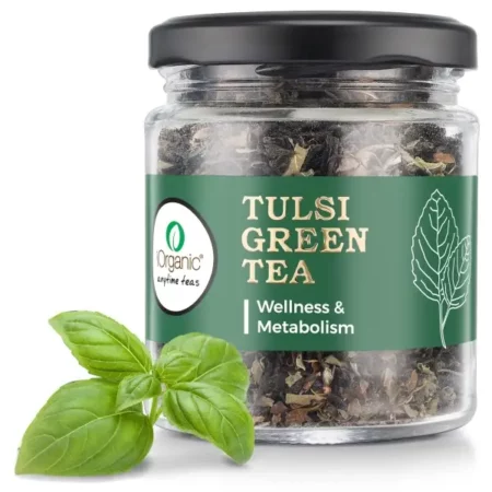 iOrganic Tulsi Tea | PREVENTS COUGH & COLD | Herbal IMMUNITY BOOSTER Tea | Blend of Fresh Rama Tulsi and Green Tea (40gm)