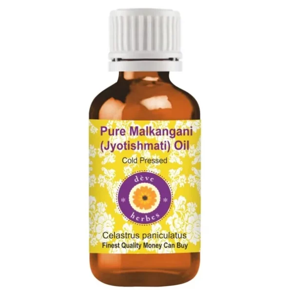 Deve Herbes Pure Malkangani (Malkangani/Jyotishmati) Oil (Celastrus paniculatus) Natural Therapeutic Grade Cold Pressed For Skin 50ml, Herbkart8t7616u91kLQ8L.webp, Herbkart8t7616u91kLQ8L