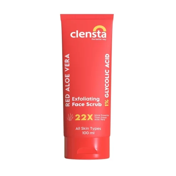 Clensta Red Aloe Vera Exfoliating Face Scrub With 3% Walnut Shell - 100g, Herbkart8t751R20c-hKLtL.webp, Herbkart8t751R20c hKLtL