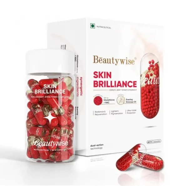 Beautywise Skin Brilliance Glutathione with NAC 60 Capsules available on Herbkart