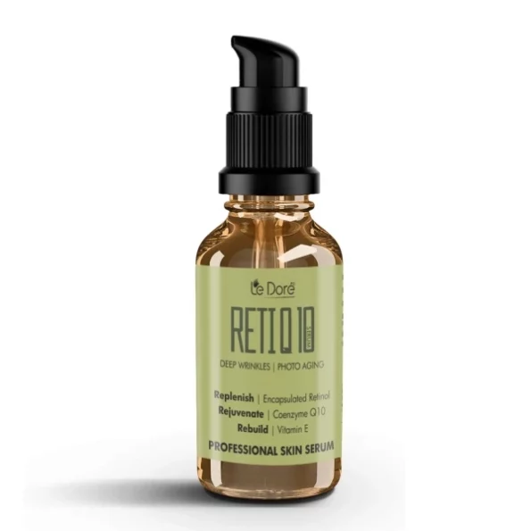 Le Dore RetiQ10 Encapsulated Retinol 1% Coenzyme Q10 Vitamin E Hyaluronic Acid Bakuchiol Extract Plant Based Ceramide & Bisabolol Facial Serum (15 ml), Herbkart8t771RkyG420dRL.webp, Herbkart8t771RkyG420dRL