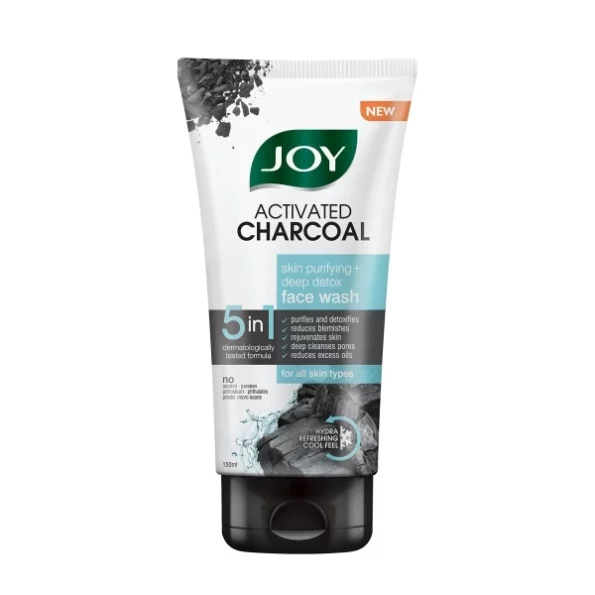 Joy Charcoal Face Wash for Oil Control & Dirt Removal (150ml) available on Herbkart