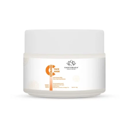 EARTHRAGA Vitamin C Face Mask 100gm | Imparts Radiant Glow | Antimicrobial & Detoxyfying | Absorbs Excess Oil | Minimizes Pores
